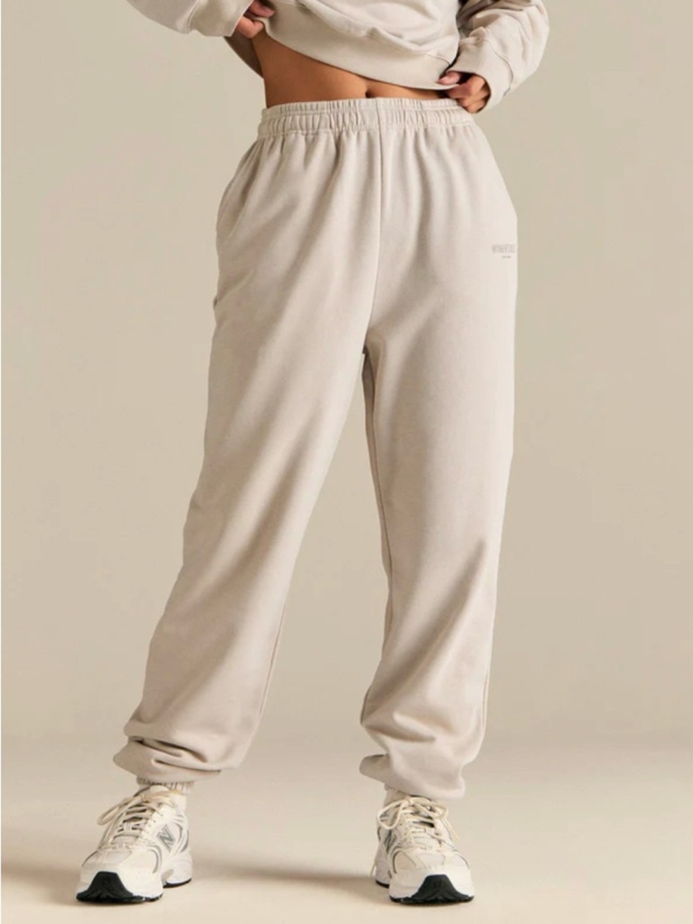 COMFRT Women's joggers Relaxed fit Pants in Light Beige
